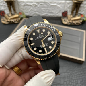 ĐỒNG HỒ ROLEX YACHT-MASTER SUPER FAKE MÀU GOLD VIỀN CERAMIC VS FACTORY 42MM (1)