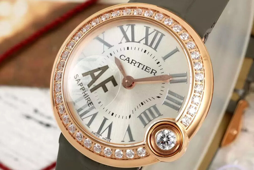 Đồng Hồ Cartier Ballon Blanc De Cartier Replica 11 Rose Gold Đính Đá AF Factory 30mm (1)