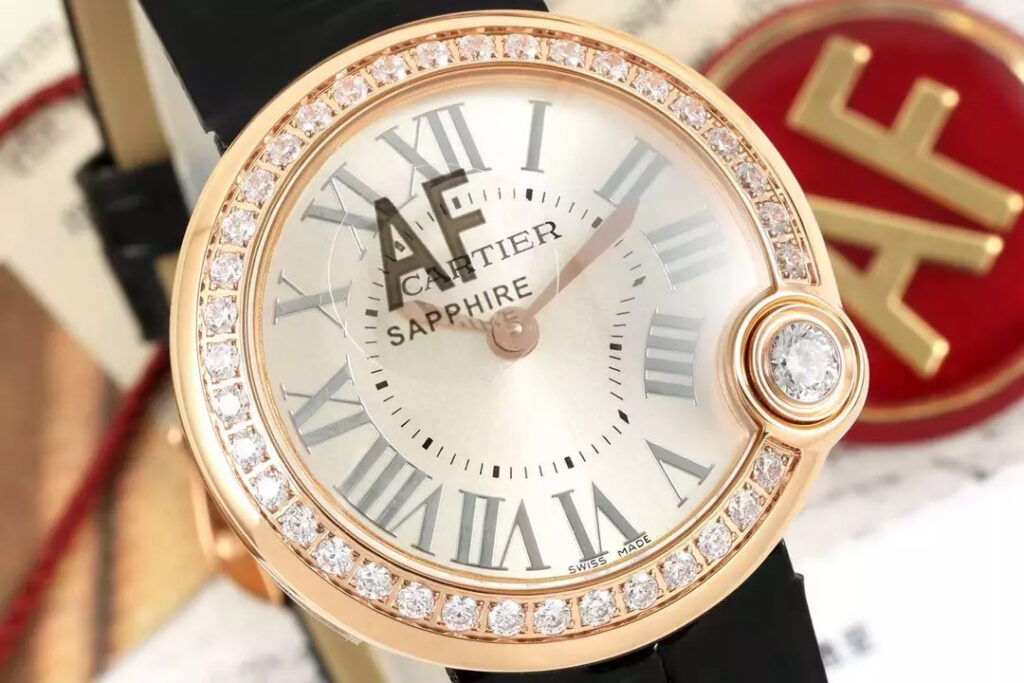 Đồng Hồ Cartier Ballon Blanc De Cartier Replica 11 Rose Gold Đính Đá AF Factory 30mm (1)