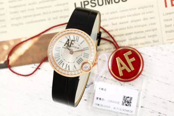 Đồng Hồ Cartier Ballon Blanc De Cartier Replica 11 Rose Gold Đính Đá AF Factory 30mm (1)