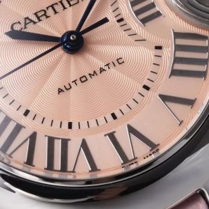 ĐỒNG HỒ CARTIER BLUE BALLOON REPLICA 11 DÂY DA HỒNG NHÀ MÁY AF 33MM