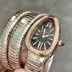 ĐỒNG HỒ NỮ BVLGARI SERPENTI 102680 RGSS FAKE MẶT ĐEN BVF 35MM (2)