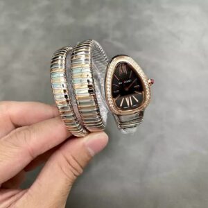 ĐỒNG HỒ NỮ BVLGARI SERPENTI 102680 RGSS FAKE MẶT ĐEN BVF 35MM (2)