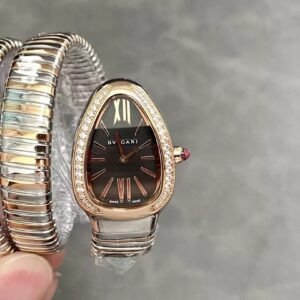 ĐỒNG HỒ NỮ BVLGARI SERPENTI 102680 RGSS FAKE MẶT ĐEN BVF 35MM (2)