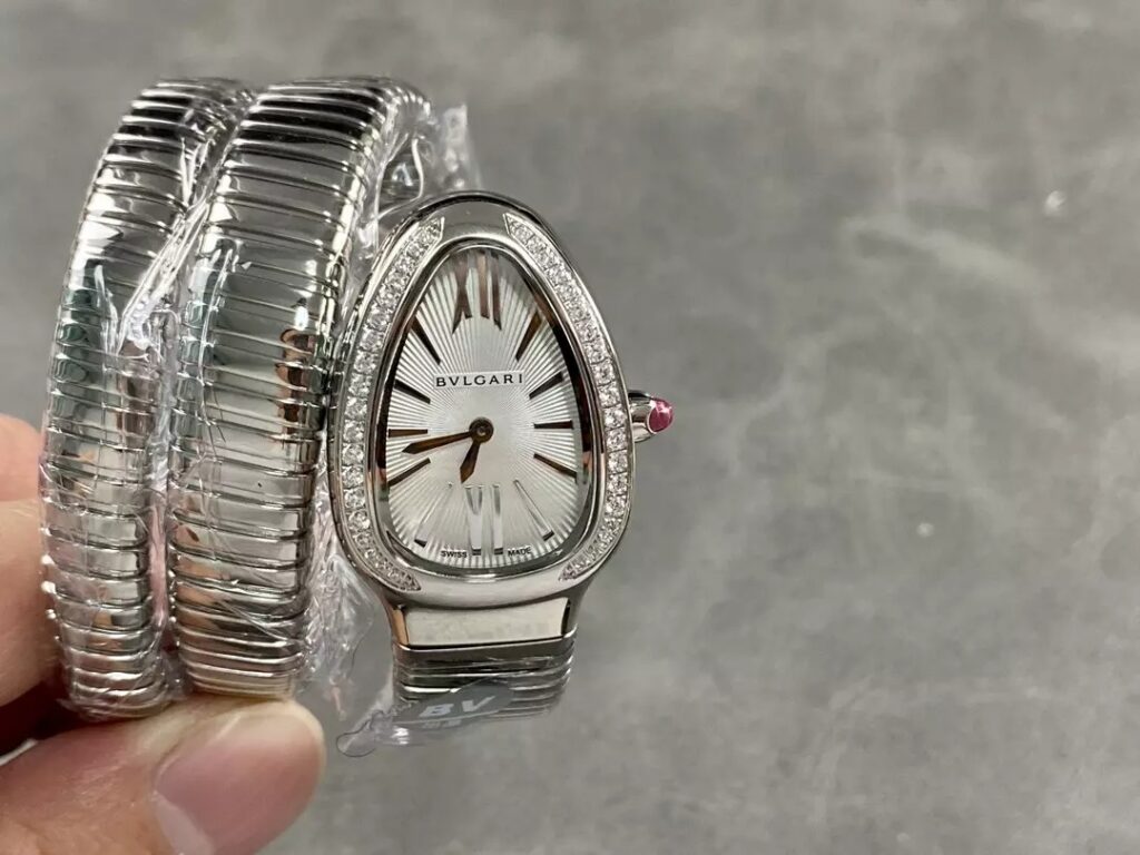 ĐỒNG HỒ NỮ BVLGARI SERPENTI 103819 SS REPLICA MẶT TRẮNG NHÀ MÁY BV 35MM