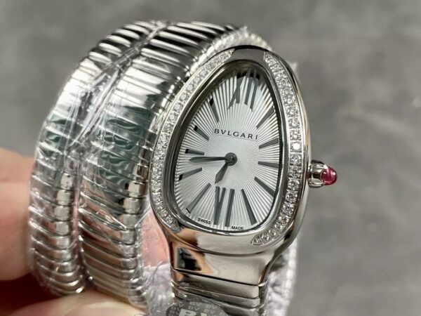 ĐỒNG HỒ NỮ BVLGARI SERPENTI 103819 SS REPLICA MẶT TRẮNG NHÀ MÁY BV 35MM