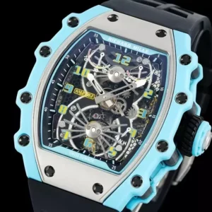 ĐỒNG HỒ RICHARD MILLE RM21-02 FAKE TOURBILLON BLUE QUARTZ FIBER RMF 43MM