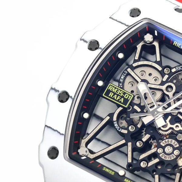 ĐỒNG HỒ RICHARD MILLE RM35-01 CHẾ TÁC DÂY CAO SU ĐỎ NHÀ MÁY BBR 44MM