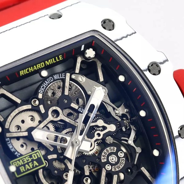 ĐỒNG HỒ RICHARD MILLE RM35-01 CHẾ TÁC DÂY CAO SU ĐỎ NHÀ MÁY BBR 44MM