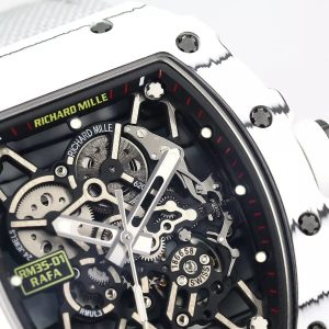 ĐỒNG HỒ RICHARD MILLE RM35-01 CHẾ TÁC DÂY TRẮNG VỎ CARBON V2 BBR 44MM