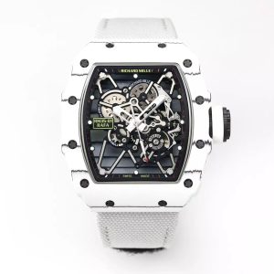 ĐỒNG HỒ RICHARD MILLE RM35-01 CHẾ TÁC DÂY TRẮNG VỎ CARBON V2 BBR 44MM