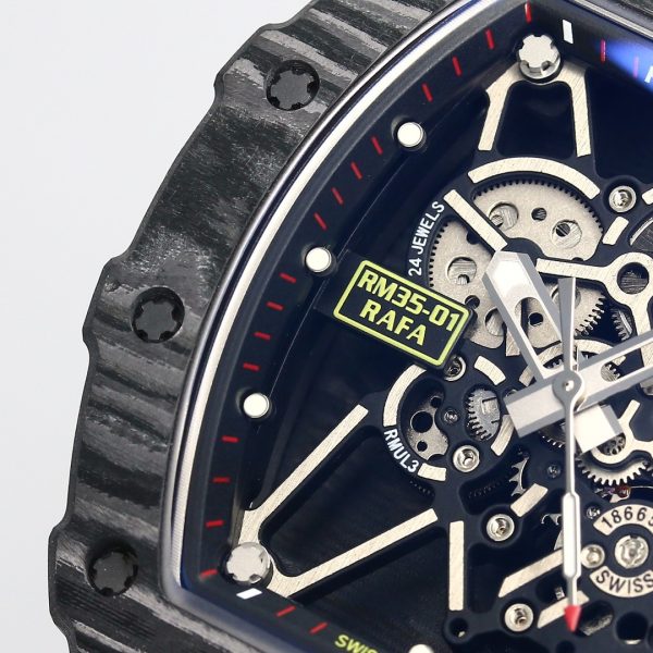 ĐỒNG HỒ RICHARD MILLE RM35-01 REPLICA DÂY VẢI NATO ĐỎ V2 BBR 44MM