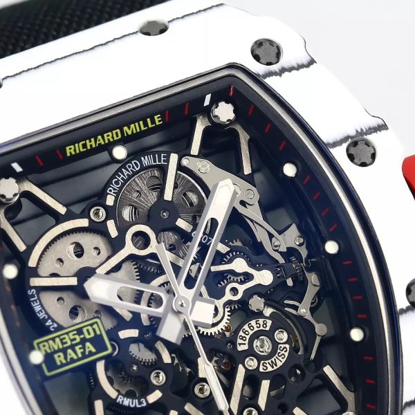 ĐỒNG HỒ RICHARD MILLE RM35-01 REPLICA VỎ CARBON VÂN ĐEN BBR 44MM