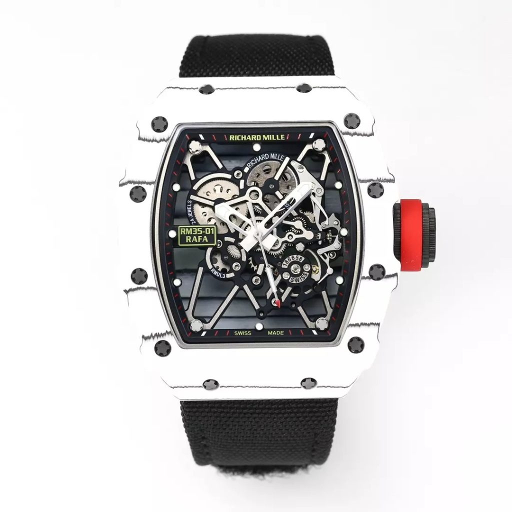 ĐỒNG HỒ RICHARD MILLE RM35-01 REPLICA VỎ CARBON VÂN ĐEN BBR 44MM