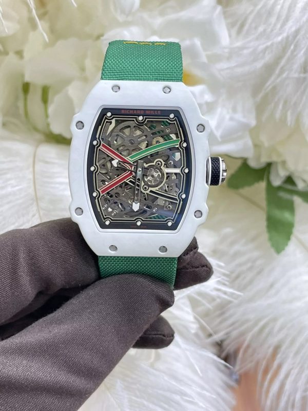 ĐỒNG HỒ RICHARD MILLE RM67-02 REPLICA V3 CARBON TRẮNG 38,7X47,52MM