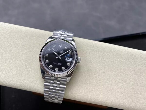 ĐỒNG HỒ ROLEX DATEJUST 126234 FAKE MẶT ĐEN CỌC KIM CƯƠNG VSF 36MM