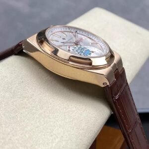 ĐỒNG HỒ VACHERON CONSTANTIN REPLICA MẶT TRẮNG DÂY DA NÂU GRF 41MM