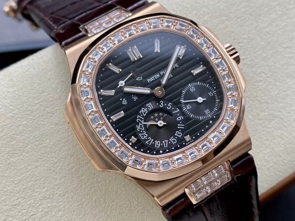 ĐỒNG HỒ PATEK PHILIPPE 5724R REPLICA 11 MẶT ĐEN MẠ VÀNG NHÀ MÁY GR 41MM