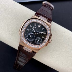 ĐỒNG HỒ PATEK PHILIPPE 5724R REPLICA 11 MẶT ĐEN MẠ VÀNG NHÀ MÁY GR 41MM