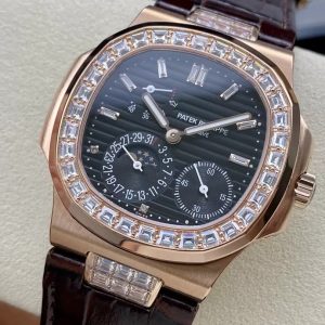 ĐỒNG HỒ PATEK PHILIPPE 5724R REPLICA 11 MẶT ĐEN MẠ VÀNG NHÀ MÁY GR 41MM