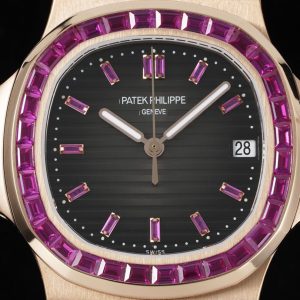 ĐỒNG HỒ PATEK PHILIPPE NAUTILUS 5723 REPLICA MẠ VÀNG HỒNG ĐÁ RUBY TÍM 40MM