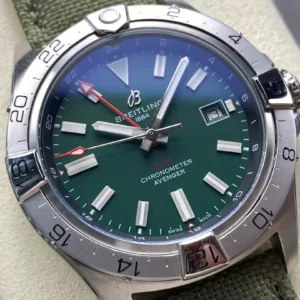 ĐỒNG HỒ BREITLING 1884 AVENGER GMT REPLICA MẶT XANH GREEN NHÀ MÁY BLS 44MM