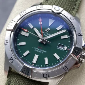 ĐỒNG HỒ BREITLING 1884 AVENGER GMT REPLICA MẶT XANH GREEN NHÀ MÁY BLS 44MM