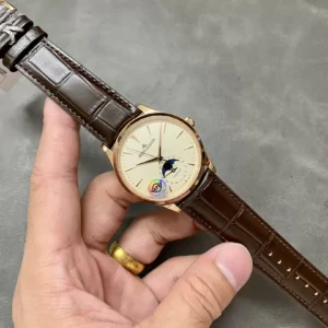 ĐỒNG HỒ JAEGER-LECOULTRE FAKE 11 MẠ VÀNG HỒNG MOON PHASE NHÀ MÁY APS 39MM (1)