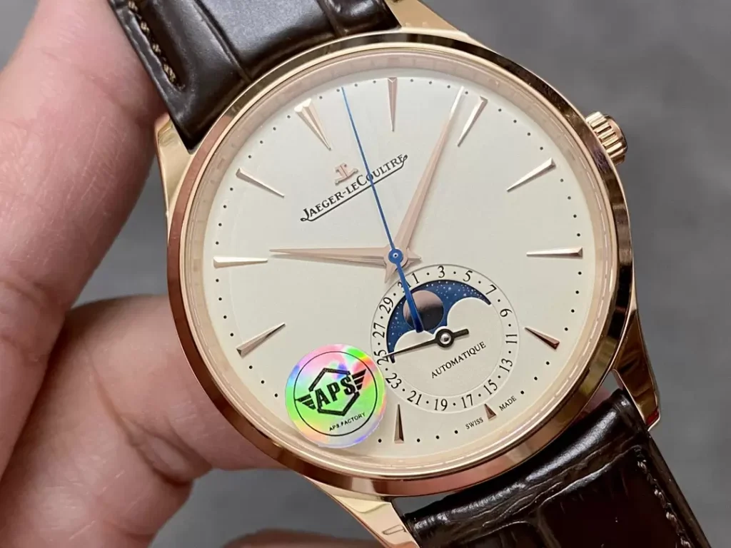 ĐỒNG HỒ JAEGER-LECOULTRE FAKE 11 MẠ VÀNG HỒNG MOON PHASE NHÀ MÁY APS 39MM (1)