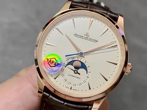 ĐỒNG HỒ JAEGER-LECOULTRE FAKE 11 MẠ VÀNG HỒNG MOON PHASE NHÀ MÁY APS 39MM (1)