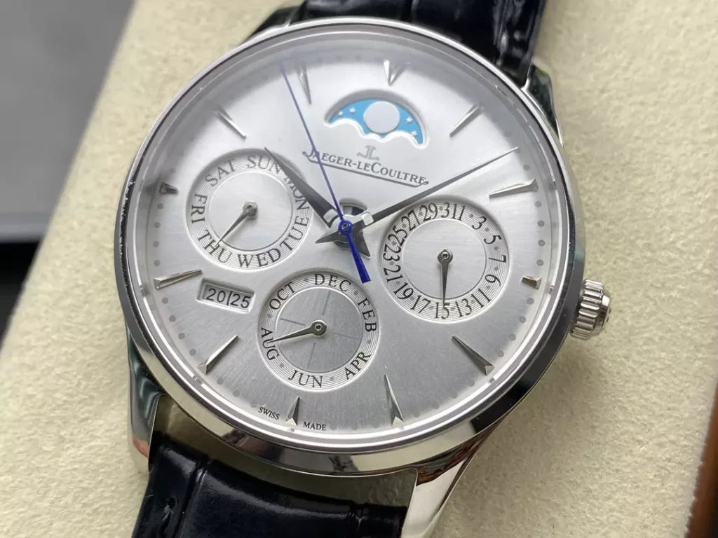 ĐỒNG HỒ JAEGER-LECOULTRE MASTER ULTRA THIN PERPETUAL CALENDAR MẶT BẠC REPLICA 39MM