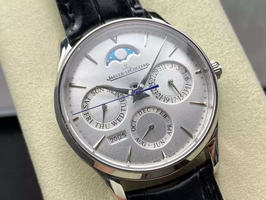 ĐỒNG HỒ JAEGER-LECOULTRE MASTER ULTRA THIN PERPETUAL CALENDAR MẶT BẠC REPLICA 39MM