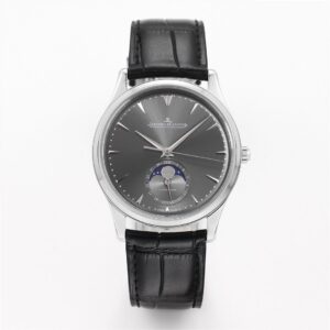 ĐỒNG HỒ JAEGER-LECOULTRE MẶT XÁM MOON PHASE REPLICA DÂY DA NHÀ MÁY GF 39MM