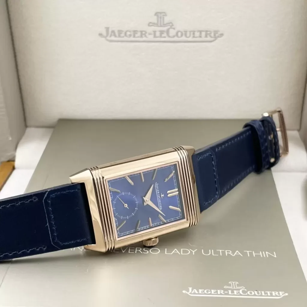 ĐỒNG HỒ JAEGER-LECOULTRE MẶT XANH BLUE REVERSO FAKE 11 NHÀ MÁY MG 29MM (1)