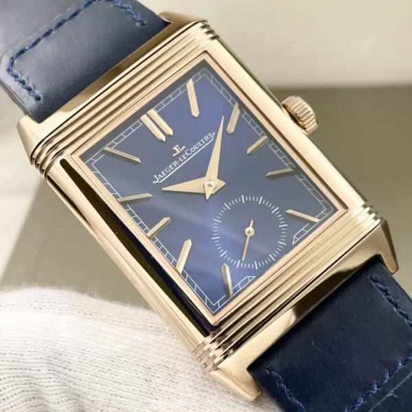 ĐỒNG HỒ JAEGER-LECOULTRE MẶT XANH BLUE REVERSO FAKE 11 NHÀ MÁY MG 29MM (1)