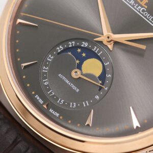 ĐỒNG HỒ JAEGER-LECOULTRE MOON PHASE MẠ VÀNG HỒNG REPLICA MẶT XÁM GF 39MM (1)