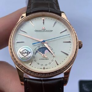 ĐỒNG HỒ JAEGER-LECOULTRE MOON PHASE REPLICA MẠ VÀNG HỒNG NIỀNG ĐÁ APS 39MM (1)