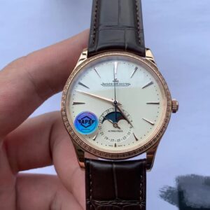 ĐỒNG HỒ JAEGER-LECOULTRE MOON PHASE REPLICA MẠ VÀNG HỒNG NIỀNG ĐÁ APS 39MM (1)