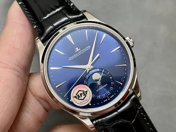 ĐỒNG HỒ JAEGER-LECOULTRE REPLICA 11 MOON PHASE MẶT XANH NHÀ MÁY APS 39MM (1)