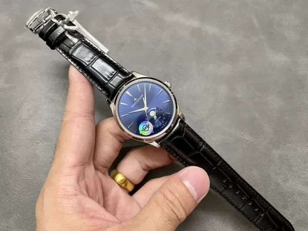 ĐỒNG HỒ JAEGER-LECOULTRE REPLICA 11 MOON PHASE MẶT XANH NHÀ MÁY APS 39MM (1)