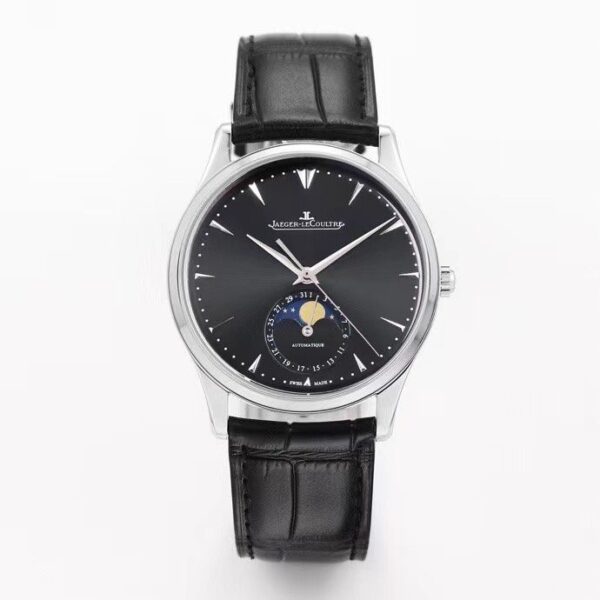 ĐỒNG HỒ JAEGER-LECOULTRE REPLICA MOON PHASE MẶT ĐEN NHÀ MÁY GF 39MM (1)