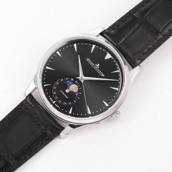 ĐỒNG HỒ JAEGER-LECOULTRE REPLICA MOON PHASE MẶT ĐEN NHÀ MÁY GF 39MM (1)