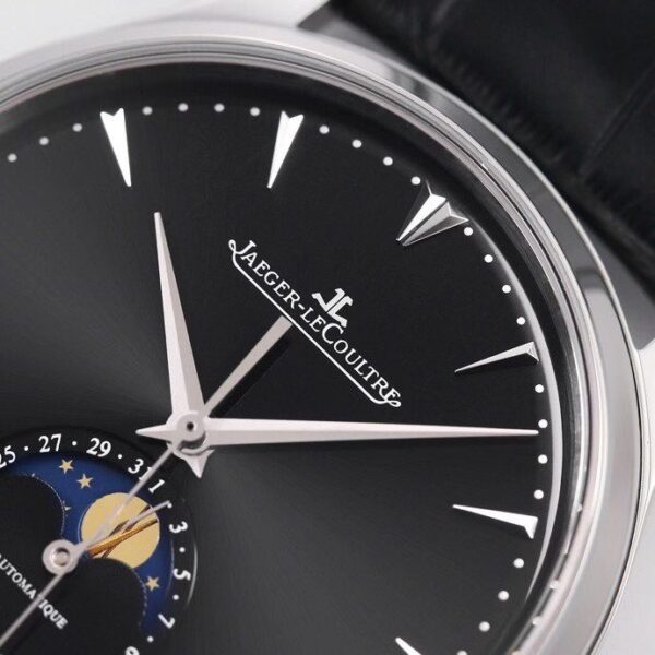 ĐỒNG HỒ JAEGER-LECOULTRE REPLICA MOON PHASE MẶT ĐEN NHÀ MÁY GF 39MM (1)