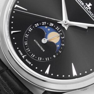 ĐỒNG HỒ JAEGER-LECOULTRE REPLICA MOON PHASE MẶT ĐEN NHÀ MÁY GF 39MM (1)