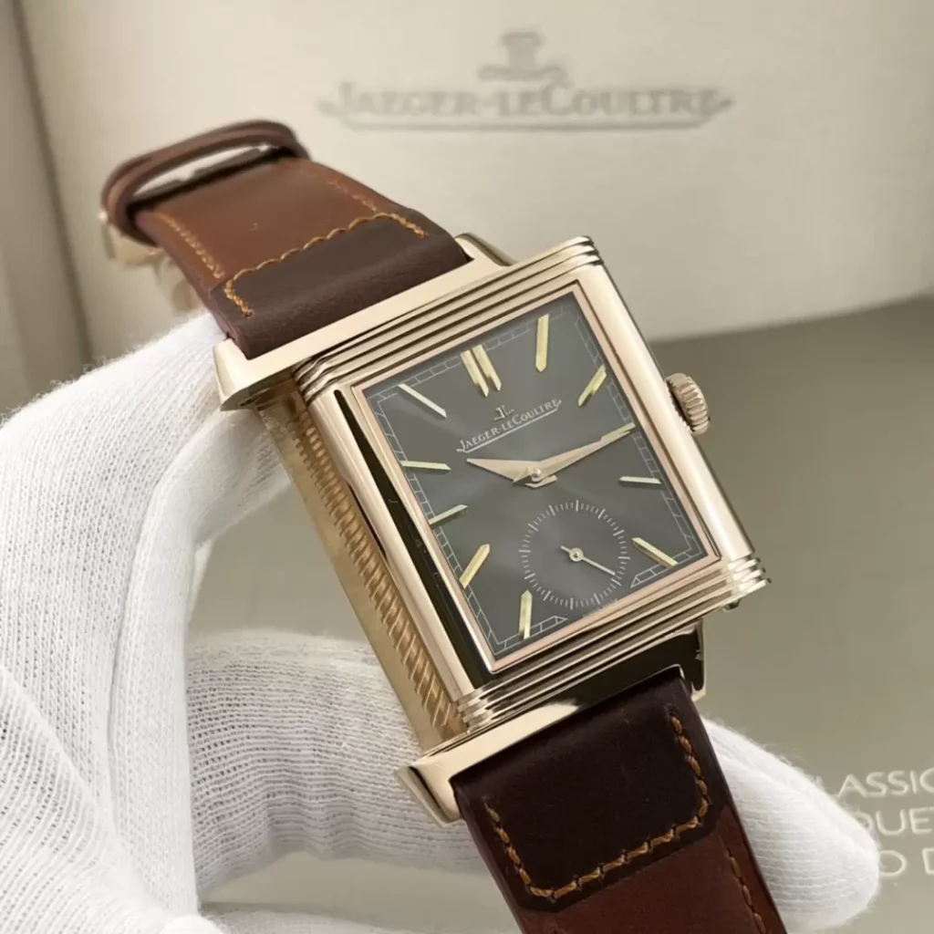 ĐỒNG HỒ JAEGER-LECOULTRE REVERSO 2 MẶT REPLICA MẠ VÀNG HỒNG NHÀ MÁY MG 28MM (1)