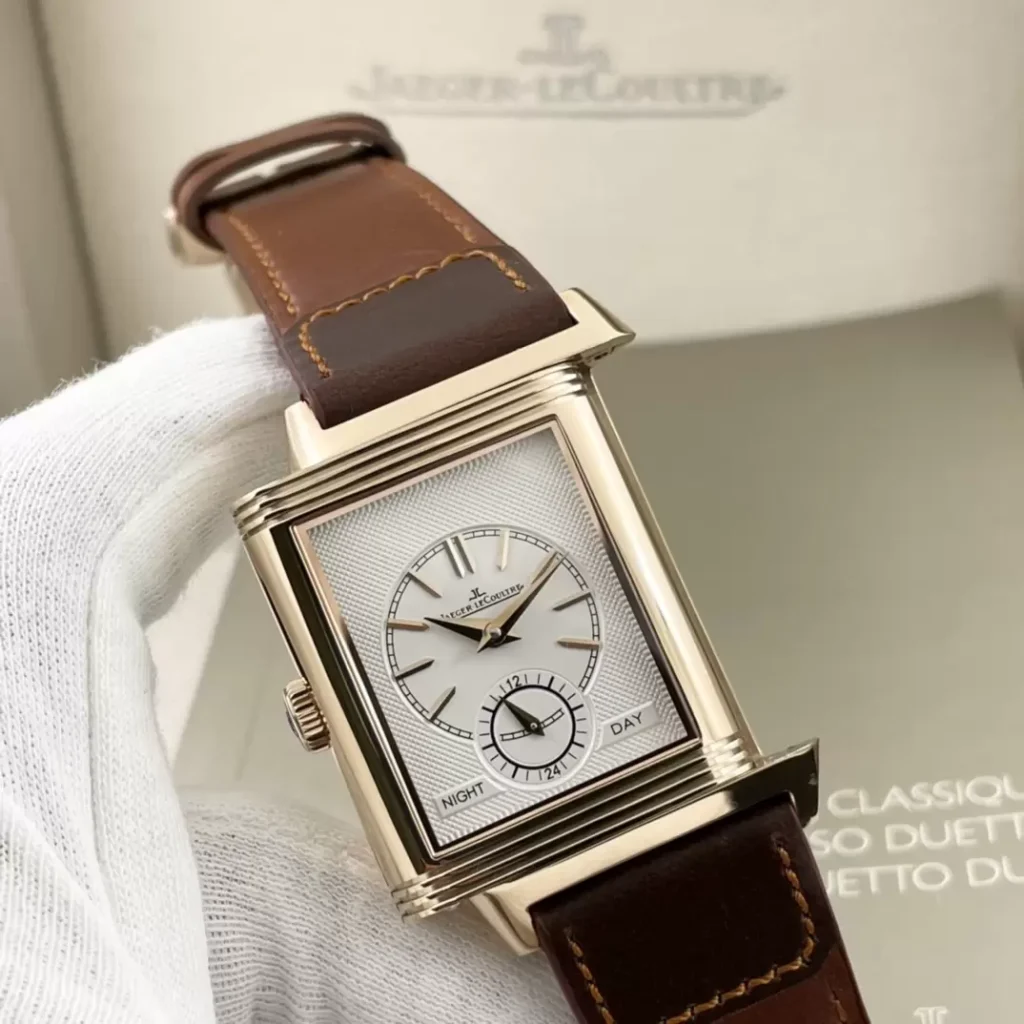 ĐỒNG HỒ JAEGER-LECOULTRE REVERSO 2 MẶT REPLICA MẠ VÀNG HỒNG NHÀ MÁY MG 28MM (1)