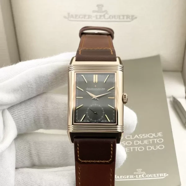 ĐỒNG HỒ JAEGER-LECOULTRE REVERSO 2 MẶT REPLICA MẠ VÀNG HỒNG NHÀ MÁY MG 28MM (1)