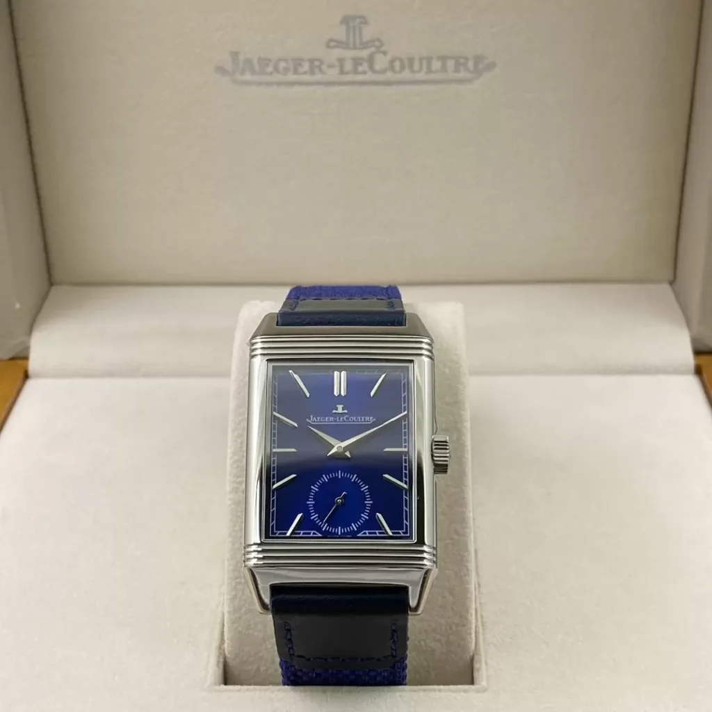 ĐỒNG HỒ JAEGER-LECOULTRE REVERSO MẶT XANH REPLICA 11 DÂY DA 28MM (2)