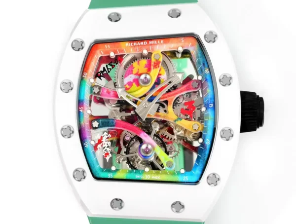 ĐỒNG HỒ RICHARD MILLE REPLICA WATCH RM68-01 CERAMIC DÂY CAO SU XANH NHÀ MÁY RM 45MM