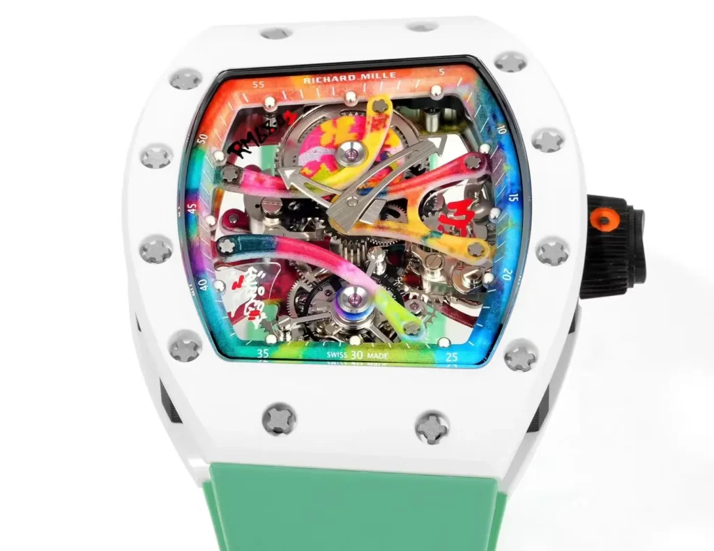 ĐỒNG HỒ RICHARD MILLE REPLICA WATCH RM68-01 CERAMIC DÂY CAO SU XANH NHÀ MÁY RM 45MM
